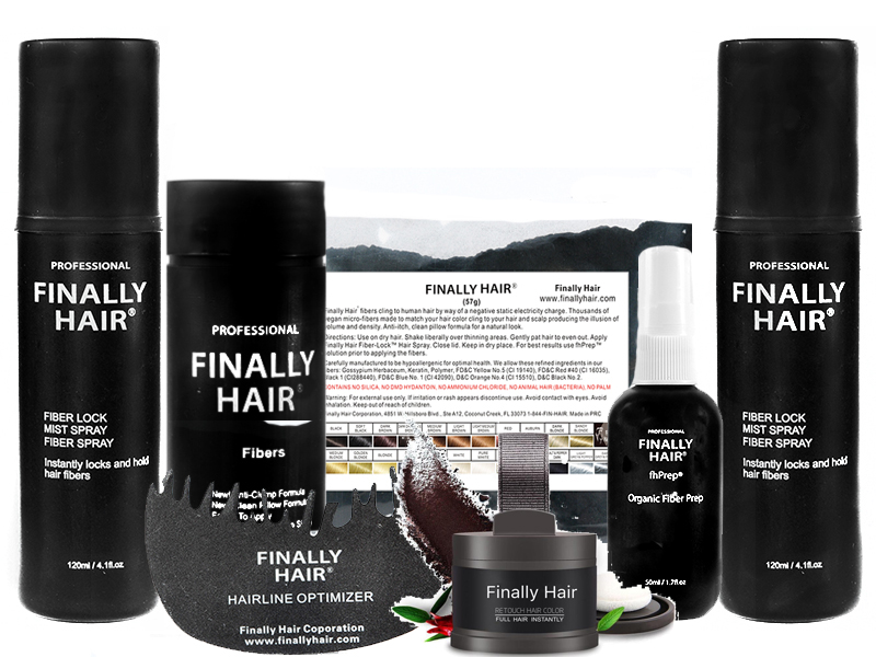 Hair Fibers Ultimate Kit Bottle, Refill, fhPrep & Fiber Sprays [Hair